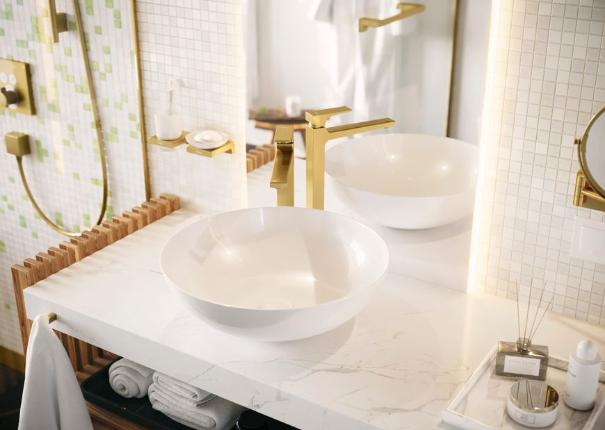 Стакан для зубных щеток HANSGROHE AddStoris Polished Gold Optic 41749990 золото