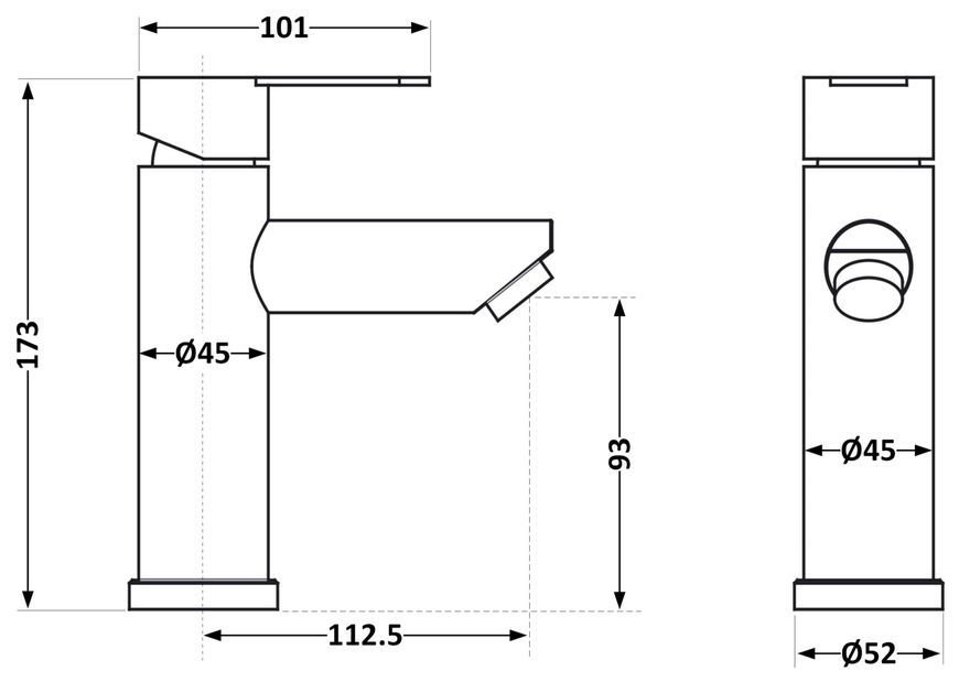 Смеситель для умывальника Brinex Pure 001F низкий Nickel BRIPUR001FNKL - BRIPUR001FNKL