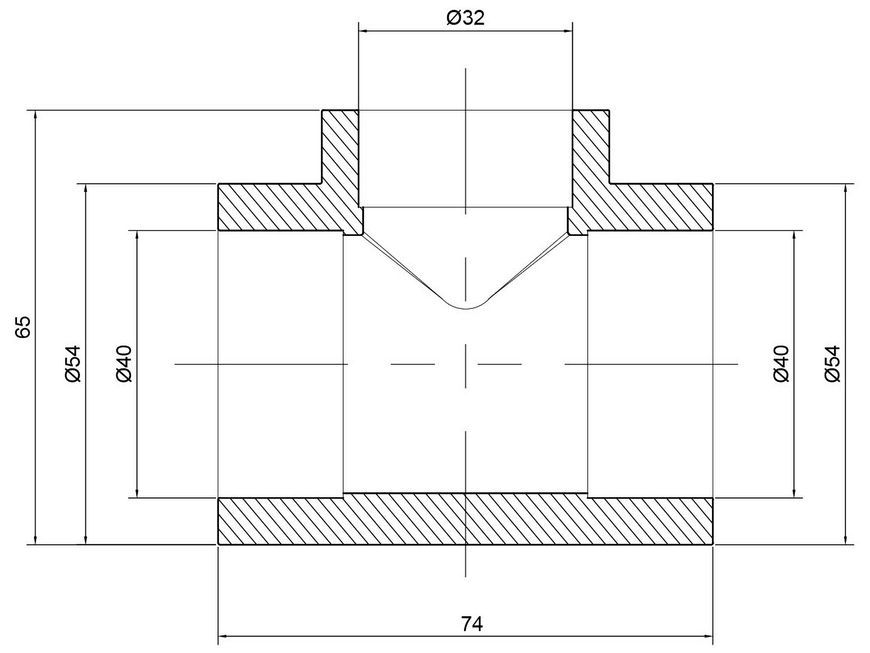 Тройник PPR ALFA PLAST 40х32х40 APRETE4032X - APRETE4032X