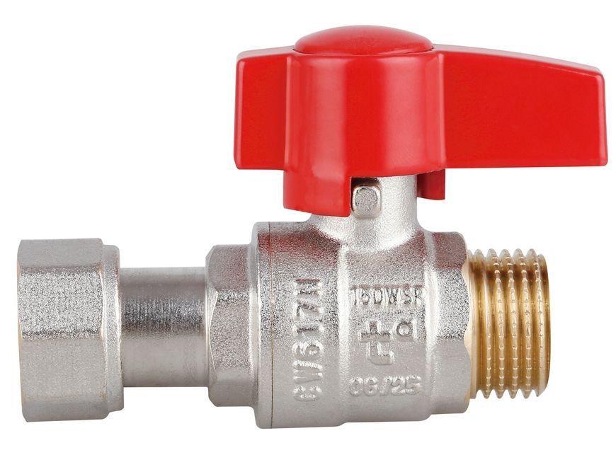 Кран кульовий прямий з накидною гайкою Thermo Alliance Standart 1/2" ВЗ латунь PN40 TAS261W15
