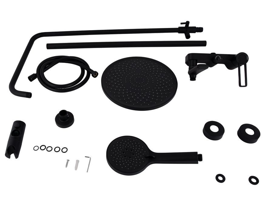 Душевая система Qtap Taurus с поворотным изливом Black Matt QTTAU111BLM45666 - QTTAU111BLM45666