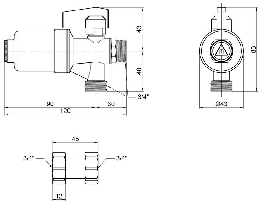 Фільтр магнітний брудовловлювач Icma 3/4" №753 82753AE06