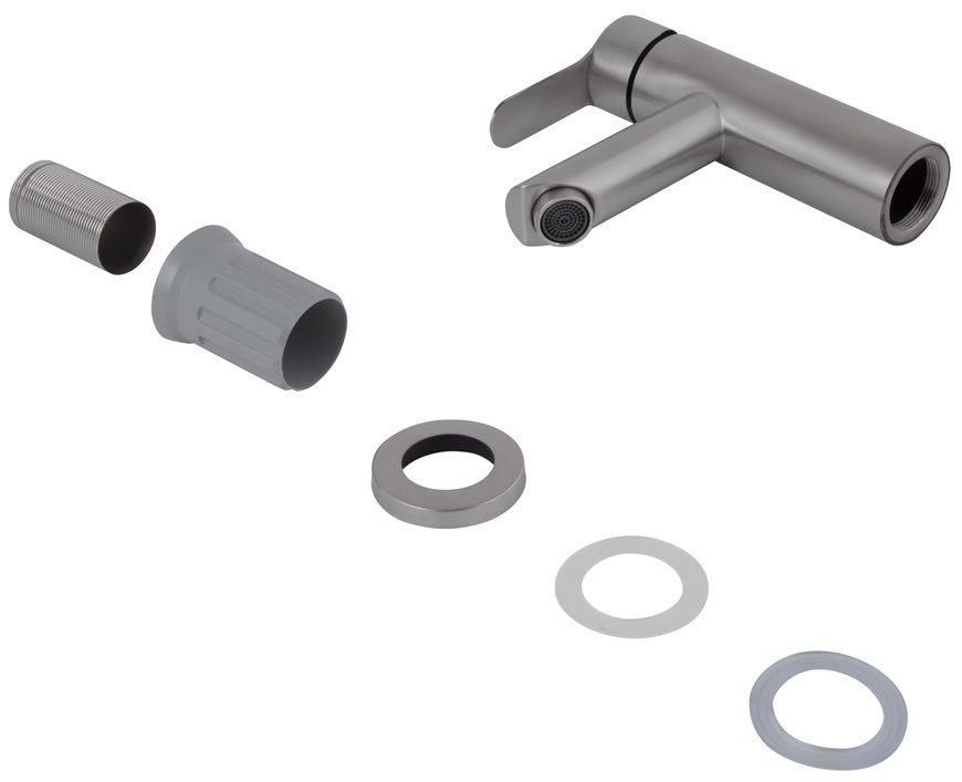 Смеситель для умывальника Brinex Pure 001F низкий Nickel BRIPUR001FNKL - BRIPUR001FNKL