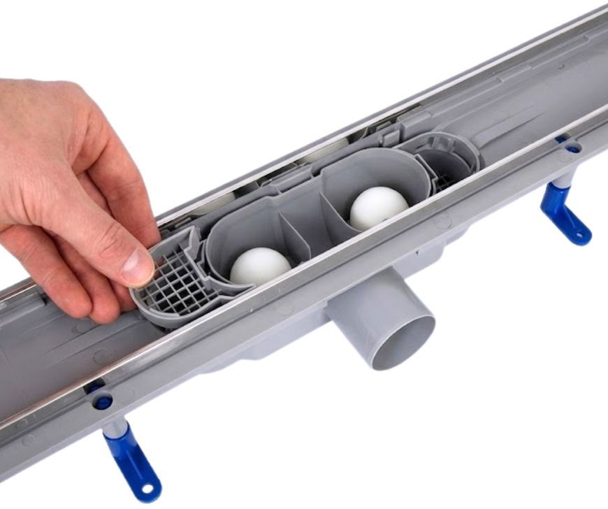 Трап Qtap Dry Tile 304-800 с сухим затвором 800 мм под плитку (универсальный) QTDRYTILE304800 - QTDRYTILE304800