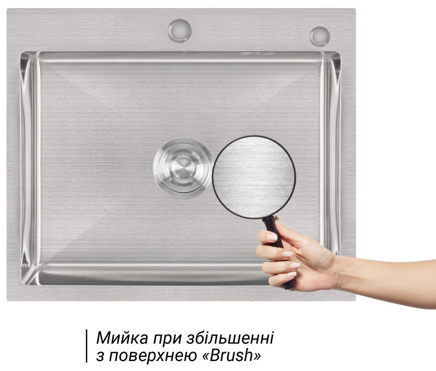 Кухонная мойка LIDZ Handmade H6050 Brushed Steel 3,0/1,0 диспенсер LDH6050BRU35371 - LDH6050BRU35371