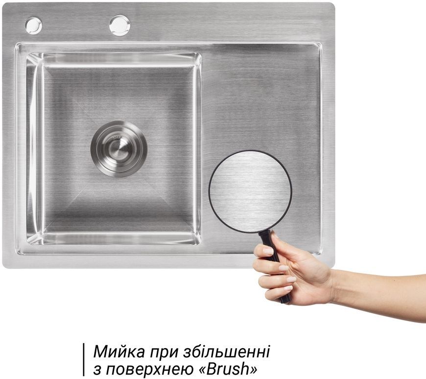 Кухонная мойка LIDZ H6350L Brush 3,0/0,8 + диспенсер - LIDZH6350LBRU3008