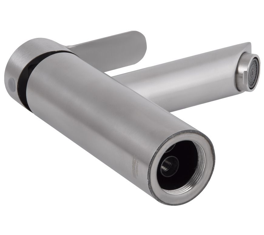 Смеситель для умывальника Brinex Pure 001F низкий Nickel BRIPUR001FNKL - BRIPUR001FNKL