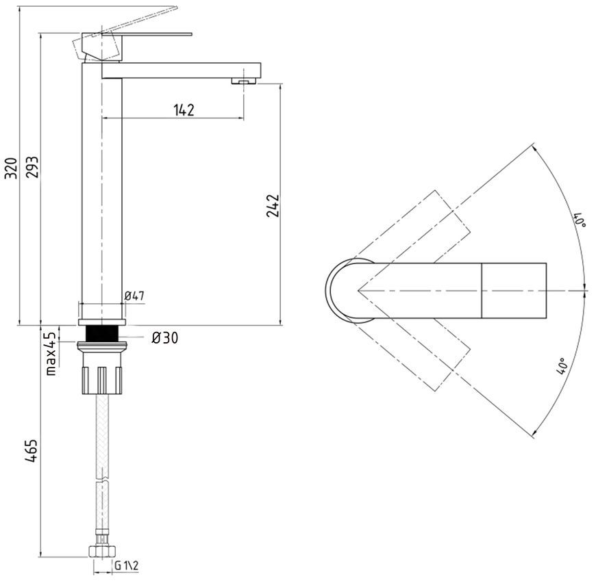 Змішувач для раковини високий Lidz Nexus 001FH Nickel k35 LDNEX001FHNKS49185 - LDNEX001FHNKS49185