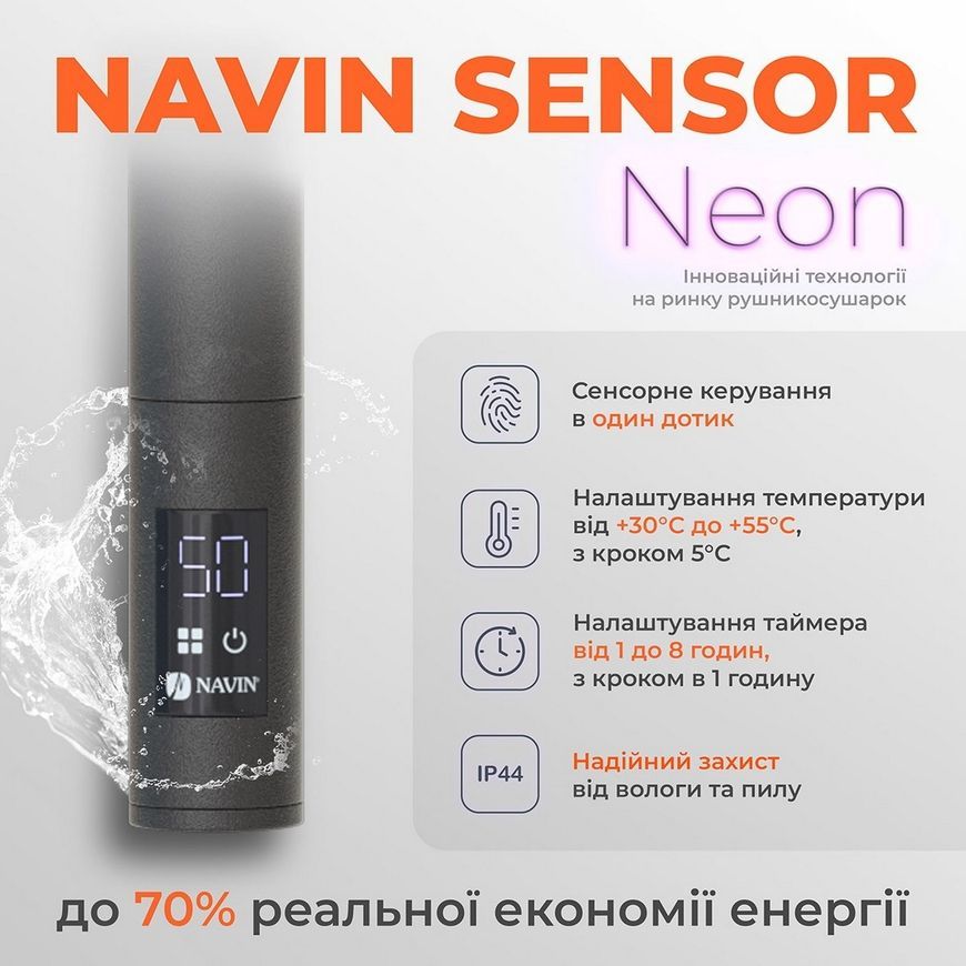 Полотенцесушитель электрический NAVIN Ретро 500х800 Sensor правый 10-240033-5080 черный муар - 10-240033-5080