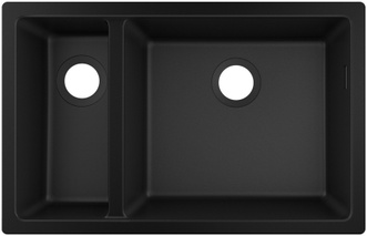 Кухонна мийка HANSGROHE S510-U635 під стільницю 710х450 дві чаші 180/450 Graphiteblack чорний графіт 43433170 - 43433170
