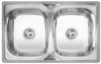 Кухонна мийка IMPERIAL 7948 Satin двійна 0,8 мм (IMP7948SAT) - IMP7948SAT