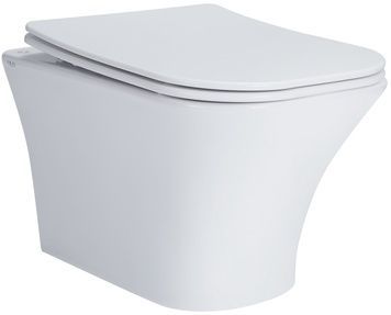 Унитаз подвесной QTAP Presto безободковый с сиденьем Soft-close QT24332615EW - QT24332615EW