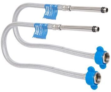 Шланг для підключення змішувача (пара) Thermo Alliance Standart 100 см M10x1/2"ВР довгий, нерж. обплетення в силіконі TAS391W100L