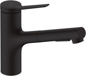 Змішувач кухонний HANSGROHE Zesis M33 150 з витяжним виливом 2jet sBox lite 74803670 чорний матовий - 74803670