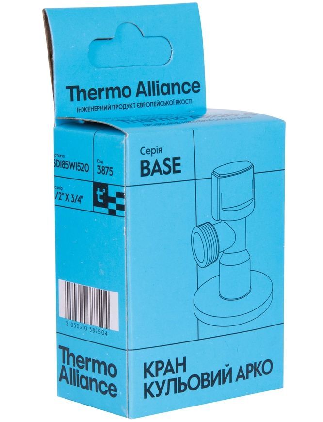 Кран приборный угловой Thermo Alliance Base Арко 1/2"х3/4" НР латунь SD185W1520