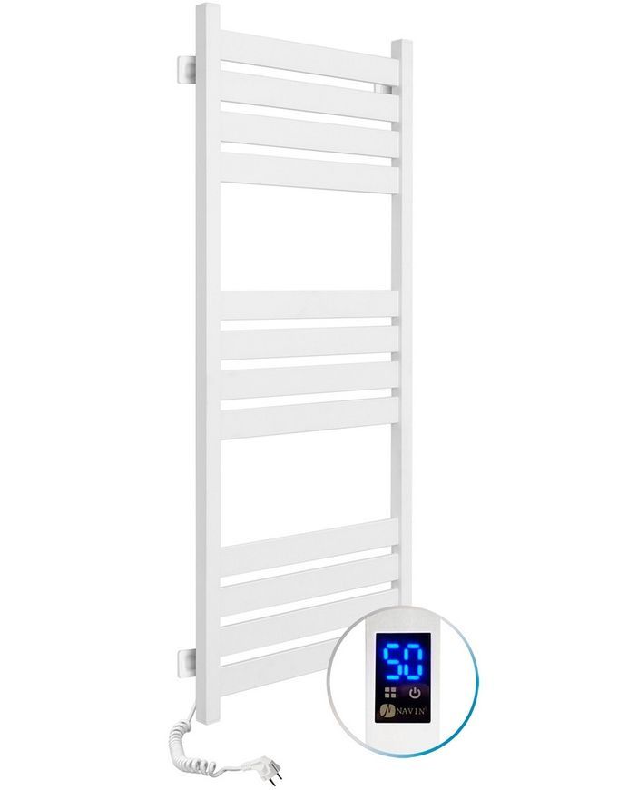 Рушникосушарка електрична NAVIN Largo 500х1200 Sensor таймер регулятор ліва 12-844153-5012 білий оксамит - 12-844153-5012