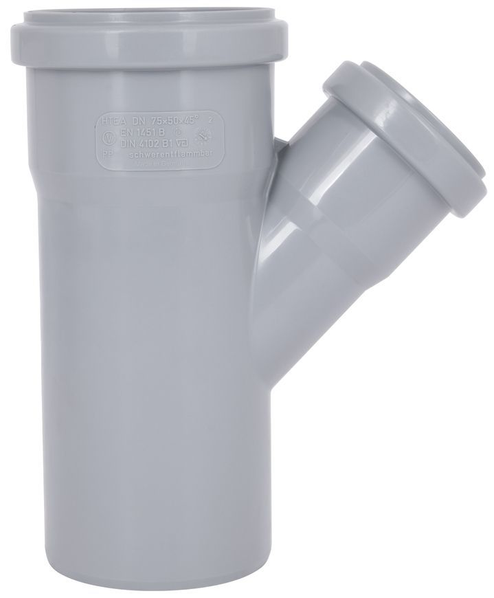 Тройник канализационный Ostendorf-OSMA HT-System PLUS d75/50/75&times;45&deg; SD00057553