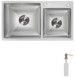 Кухонна мийка LIDZ Handmade H7843 Brushed Steel двійна 3,0/1,0 + диспенсер LDH7843BRU35387 - LDH7843BRU35387 - 1