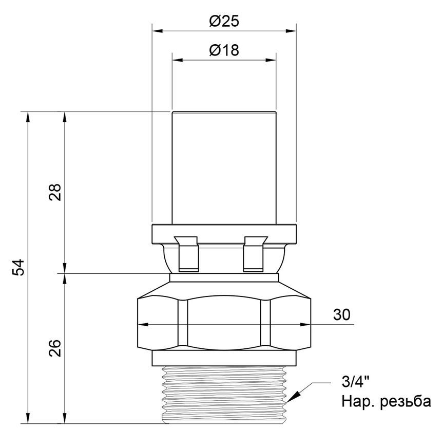 Переходник пресс-фитинг ICMA 16х3/4" НР №402 - 81402AEGH06