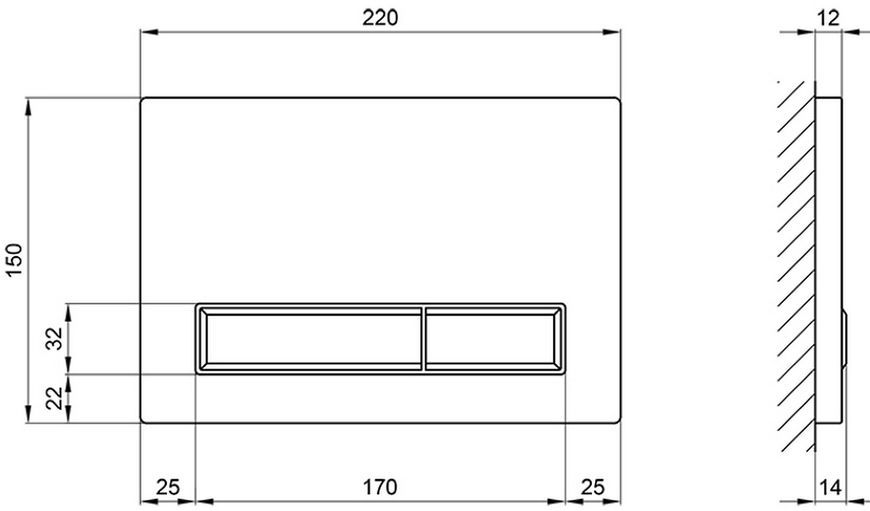 Набір QTAP інсталяція 3 в 1 Nest QT0133M425 з панеллю змиву лінійною QT0111M08381CRM + унітаз з сидінням Crow QT05335170W - QT05335170W0133M425M08381CRM