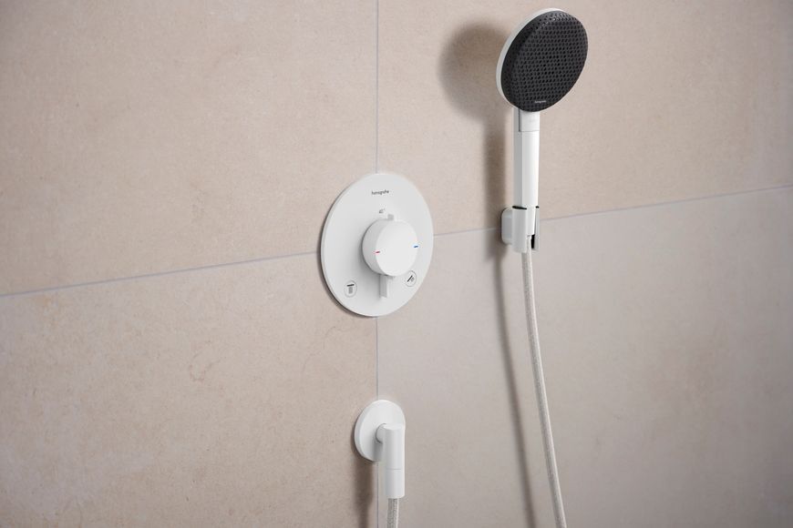 Шланговое подсоединение HANSGROHE FixFit Fine S с обратным клапаном Matt White 28882700 белый матовый - 28882700