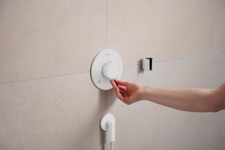 Шланговое подсоединение HANSGROHE FixFit Fine S с обратным клапаном Matt White 28882700 белый матовый - 28882700