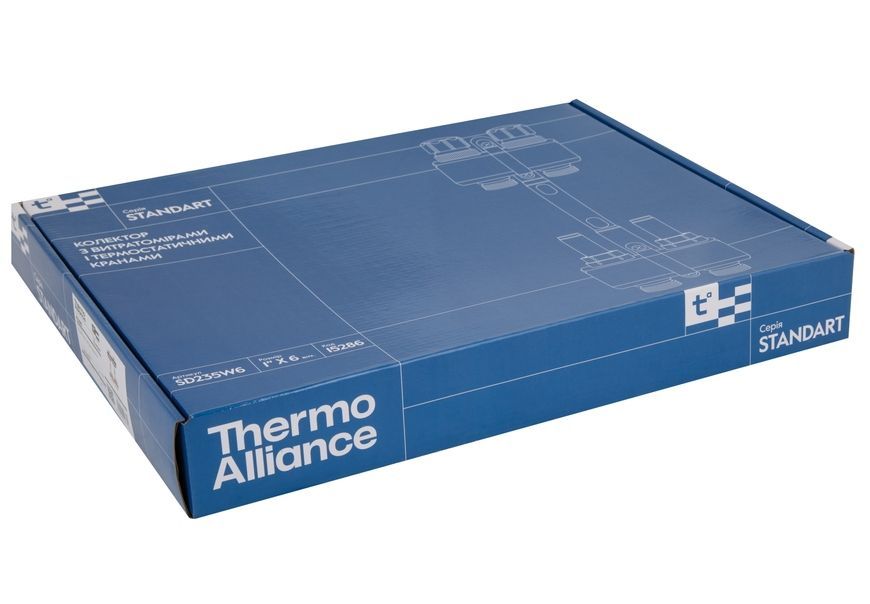 Коллектор с расходомерами Thermo Alliance Standart 1" 6 выходов 3/4" + евроконусы 3/4''х16&times;2 SD235W648887 - SD235W648887