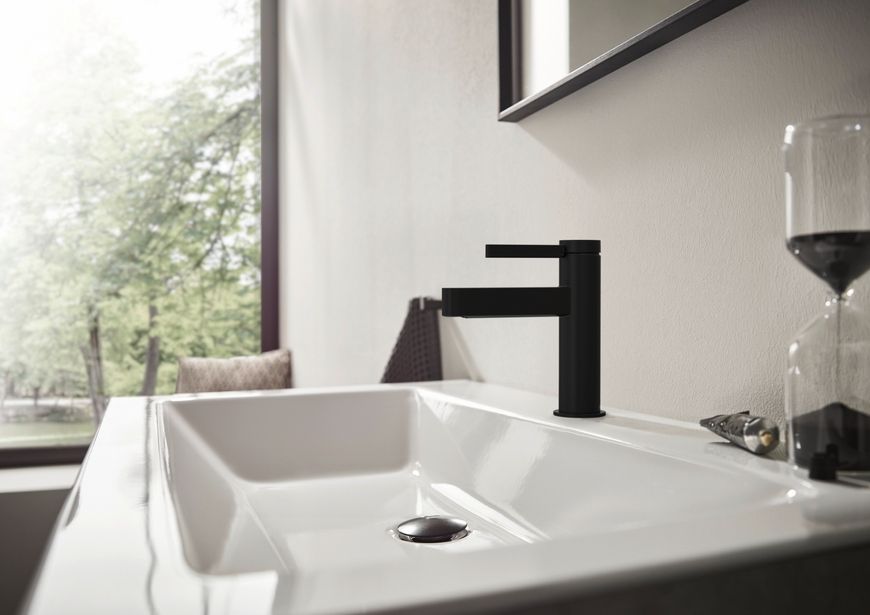 Змішувач для раковини HANSGROHE Finoris 100 Matt Black 76010670 чорний матовий з донним клапаном - 76010670