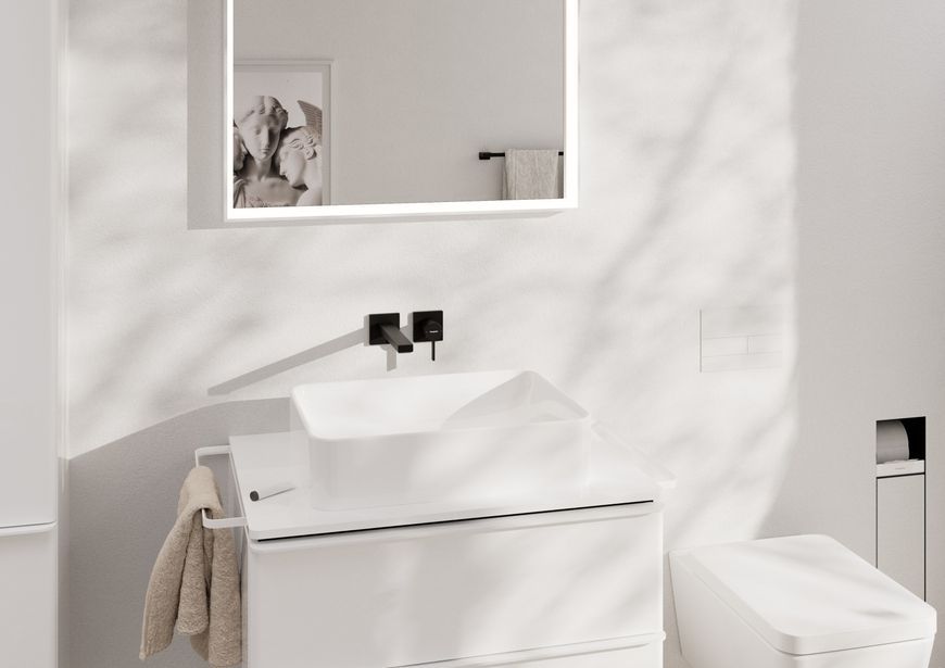 Смеситель для раковины скрытого монтажа HANSGROHE Tecturis E 22,5 см EcoSmart+ Matt Black 73051670 черный с д/к - 73051670