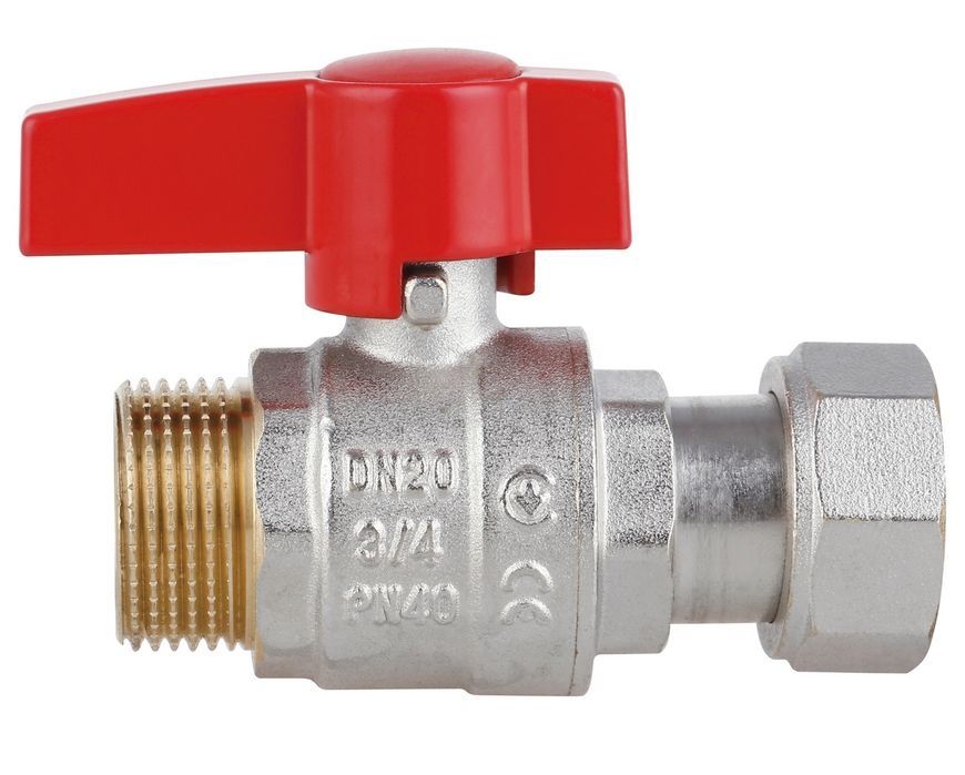 Кран кульовий прямий з накидною гайкою Thermo Alliance Standart 3/4" ВЗ латунь PN40 TAS261W20
