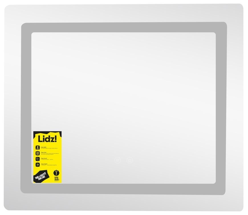 Зеркало Lidz Kubis KU2 700х600 мм с LED-подсветкой Touch, с антизапотеванием, с диммером, рег. яркости LDKU60070049286