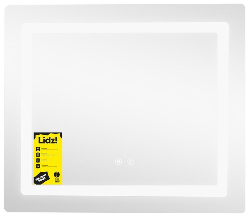 Зеркало Lidz Kubis KU2 700х600 мм с LED-подсветкой Touch, с антизапотеванием, с диммером, рег. яркости LDKU60070049286