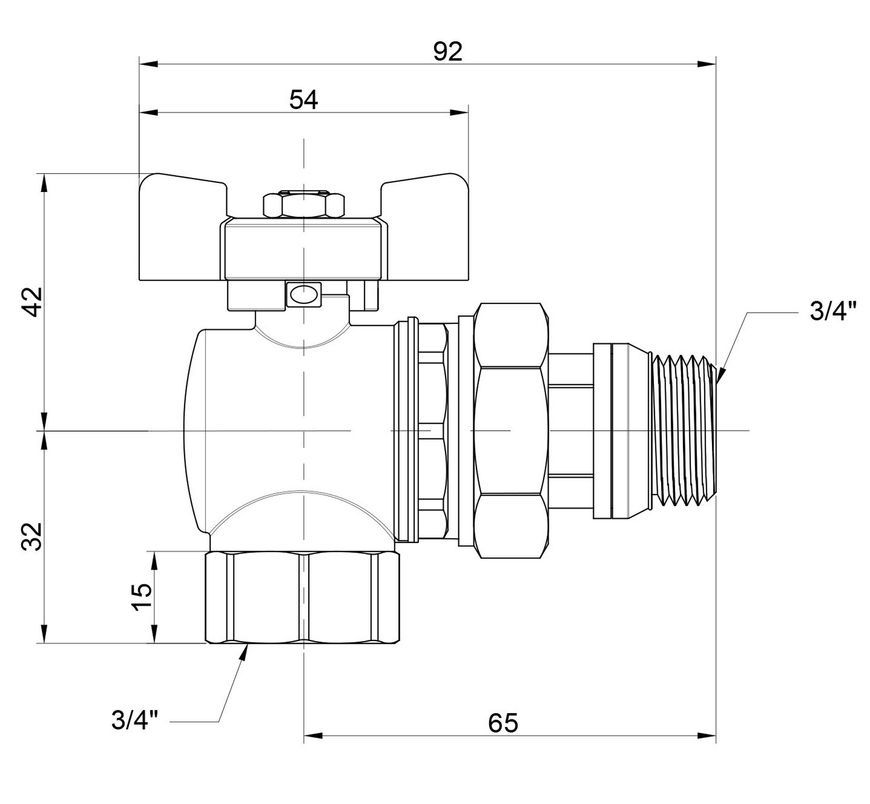 Кран шаровой с американкой и антипротечкой Icma Far. Rossa 3/4" угловой №362 87362AE11 - 87362AE11