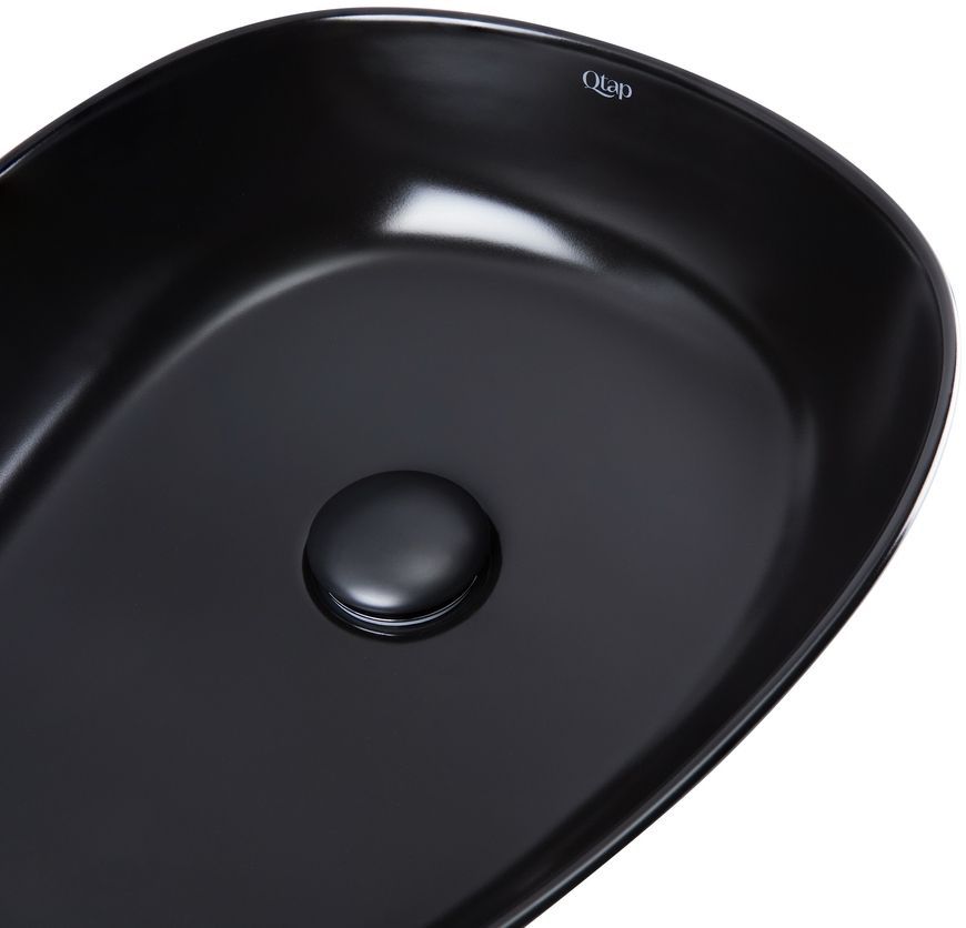 Раковина-чаша QTAP Leo 400x350x160 Matt black з донним клапаном QT1111A053MB - QT1111A053MB