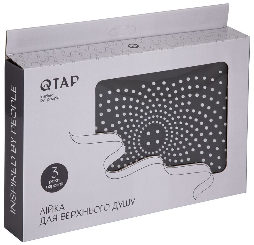 Лейка для верхнего душа Qtap Hlavova 260x180 мм прямоугольная QTHLA107CRM45784 Chrome/Black - QTHLA107CRM45784
