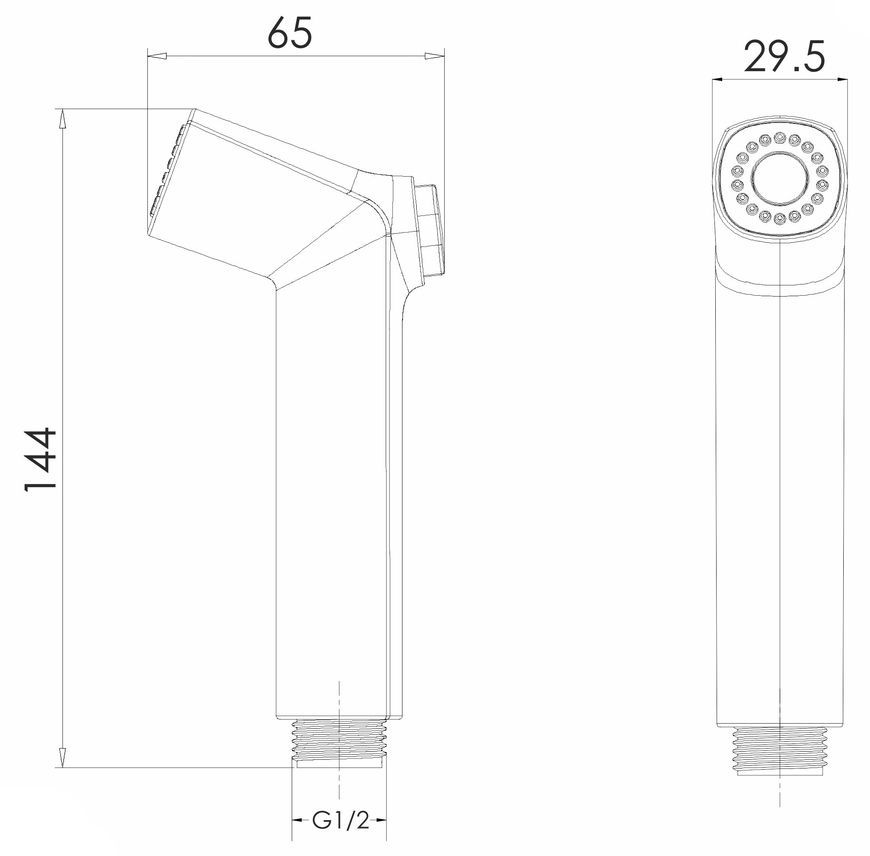 Гарнитур гигиенический Imprese ABS полимерный шланг 1,25 м f03700110BB черный - f03700110BB
