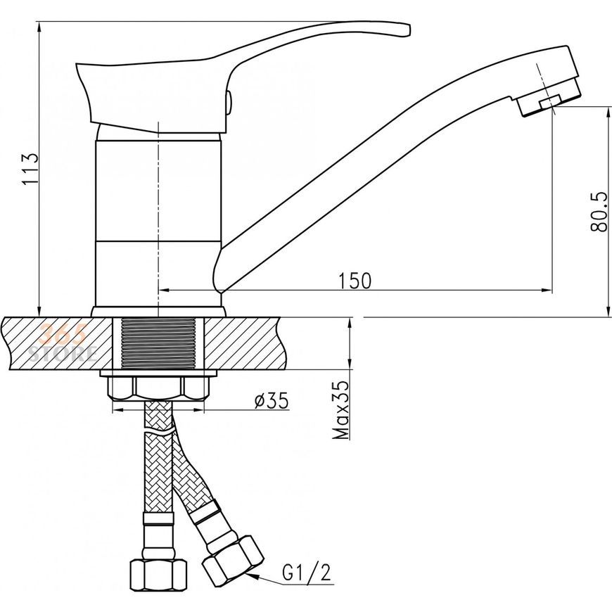Смеситель для мойки Q-TAP Eris СRM 003M - QTERICRM003M