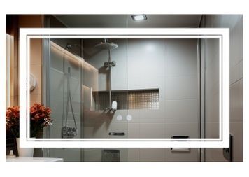Дзеркало Qtap Cardinal 700х1000 прямокутне з LED-підсвічуванням Touch, з антизапотіванням, з димером, рег. темп. кольору (3000-6500K) QT0478C10070