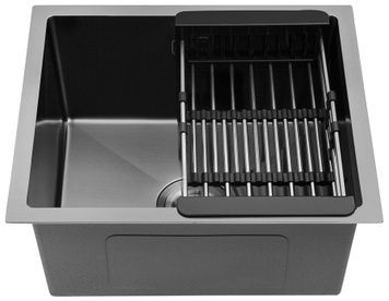 Кухонна мийка Kroner KRP Schwarze 4843HM PVD 3,0/1,0 мм чорна CV022792 Schwarze-4843HM - Schwarze-4843HM