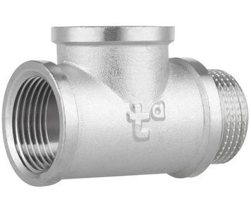 Тройник латунный Thermo Alliance Forte 3/4"ВРх3/4"ВРх3/4"НР равнопроходной никелированный SF36320