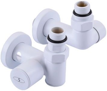 Кран для полотенцесушителя угловой NAVIN Solomon под ТЭН 1/2"х1/2", 2 шт. 21-132430-7777 белый - 21-132430-7777