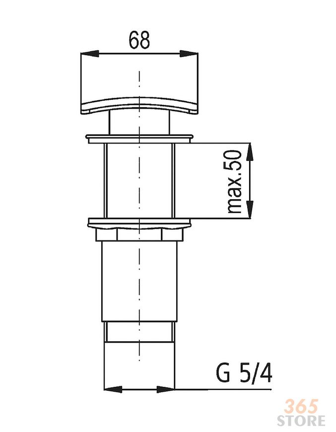 Донний клапан KFA ARMATURA для умивальника 1 1/4" Cliсk-Claсk квадрат з переливом - 660-454-00