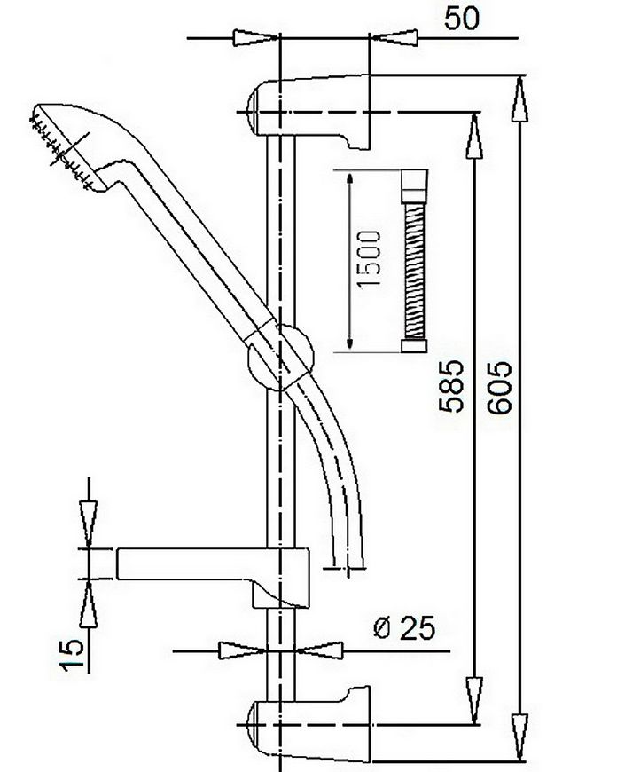 Набір змішувачів Q-TAP Set CRM 40-111 для умивальника, ванни, душова стійка - QTSETCRM40111