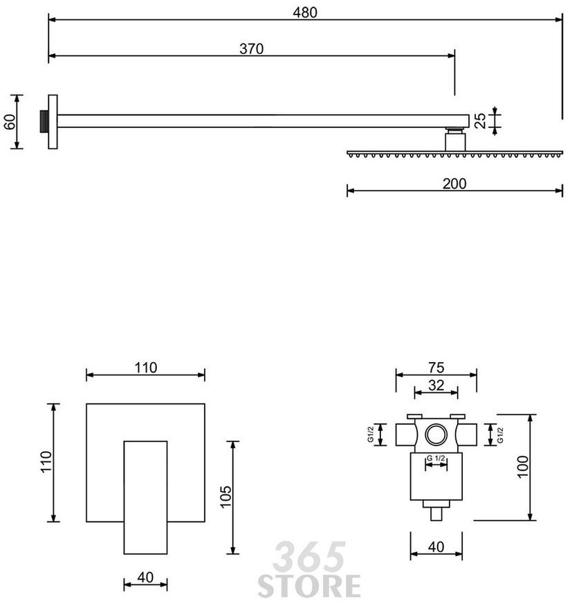 Душевая система скрытого монтажа IMPERIAL 33-010-10 - IMP3301010