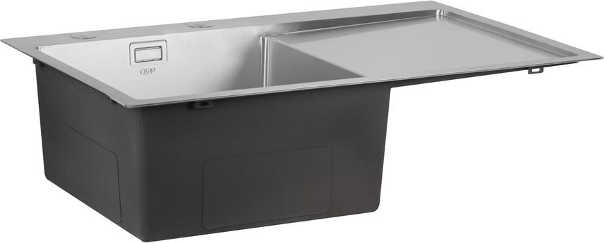 Кухонна мийка інтегрована QTAP DK7850L Satin 3,0/1,2 мм + сушарка + диспенсер - QTDK7850LSET3012