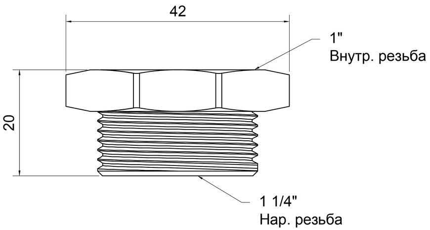 Футорка латунна SD Plus 1 1/4"ЗРх1"ВР SD4233225