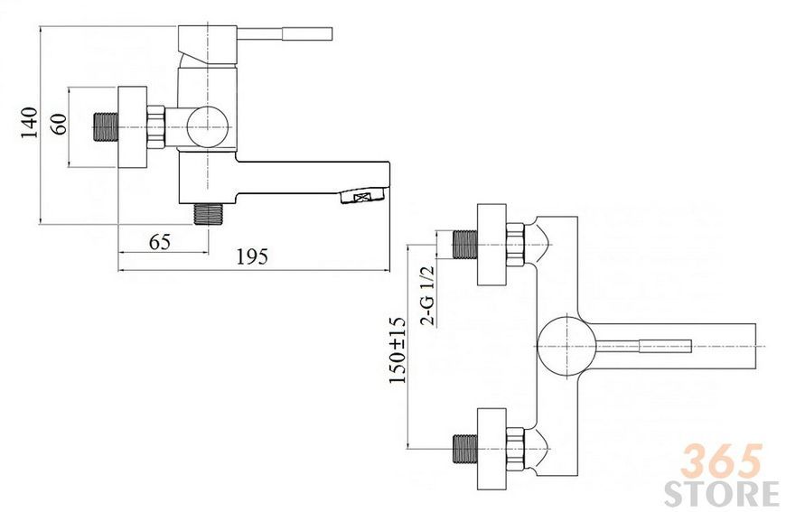 Смеситель для ванны IMPERIAL 31-006-01 - IMP3100601