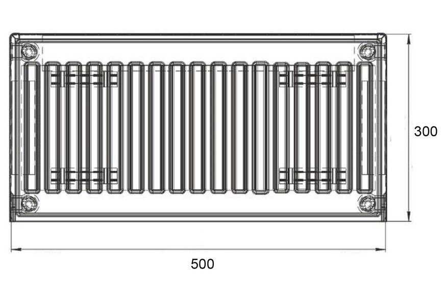 Радиатор стальной Thermo Alliance 22 тип 300х500 боковое подключение TA22300500K - TA22300500K