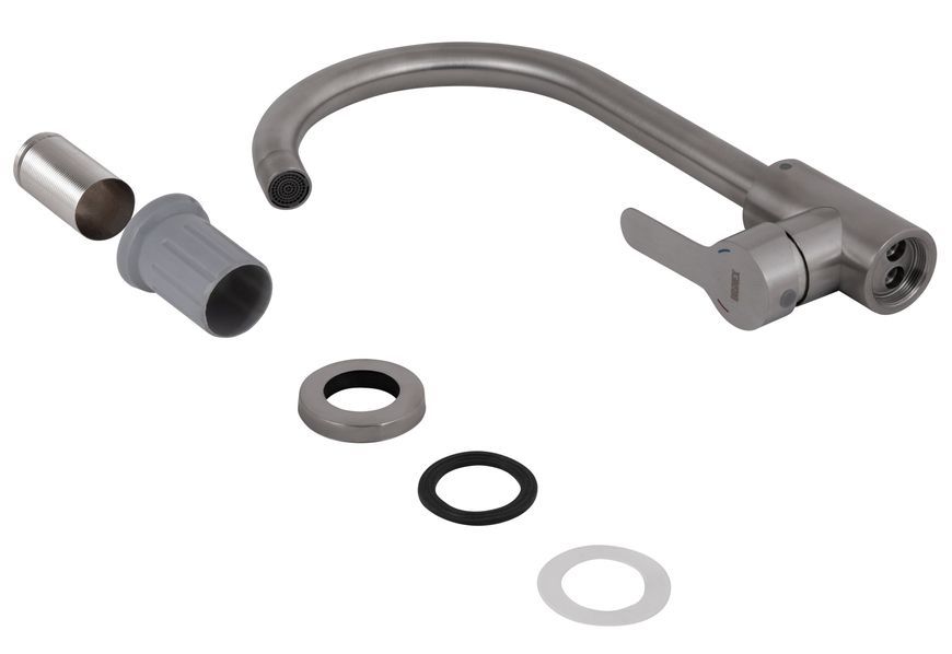 Смеситель для кухни Brinex Pure 015F U-образный Nickel BRIPUR015FNKL - BRIPUR015FNKL