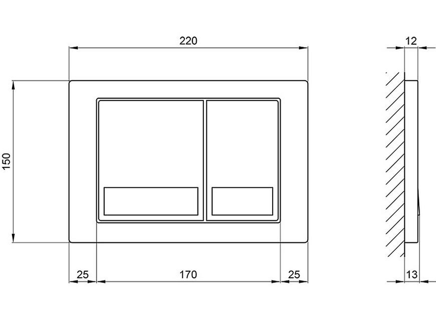 Панель смыва для унитаза QTAP Nest QT0111M06029SAT - QT0111M06029SAT